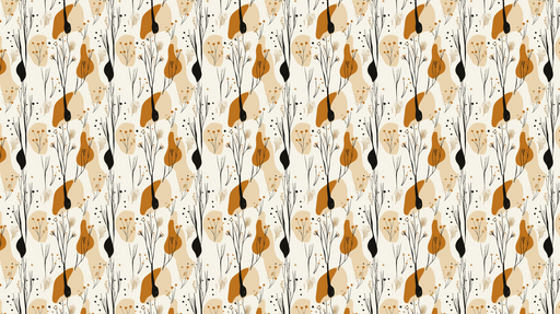 Papier peint floral moderne Motifs abstraits avec éléments botaniques