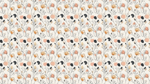 Papier peint floral moderne Motifs de fleurs et formes abstraites