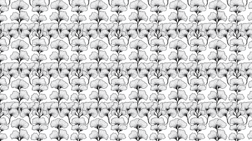Papier peint floral monochrome Motif délicat de fleurs stylisées en noir et blanc