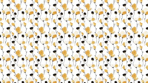 Papier peint floral Motif aquarelle de fleurs jaunes et noires