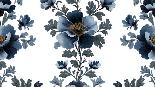 Papier peint floral Motif bleu élégant