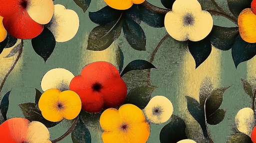 Papier peint floral Motif coloré aux fleurs élégantes