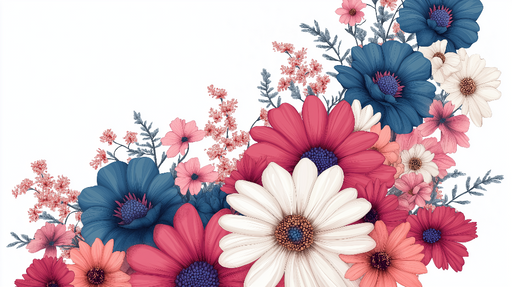 Papier peint floral Motif coloré de fleurs stylisées