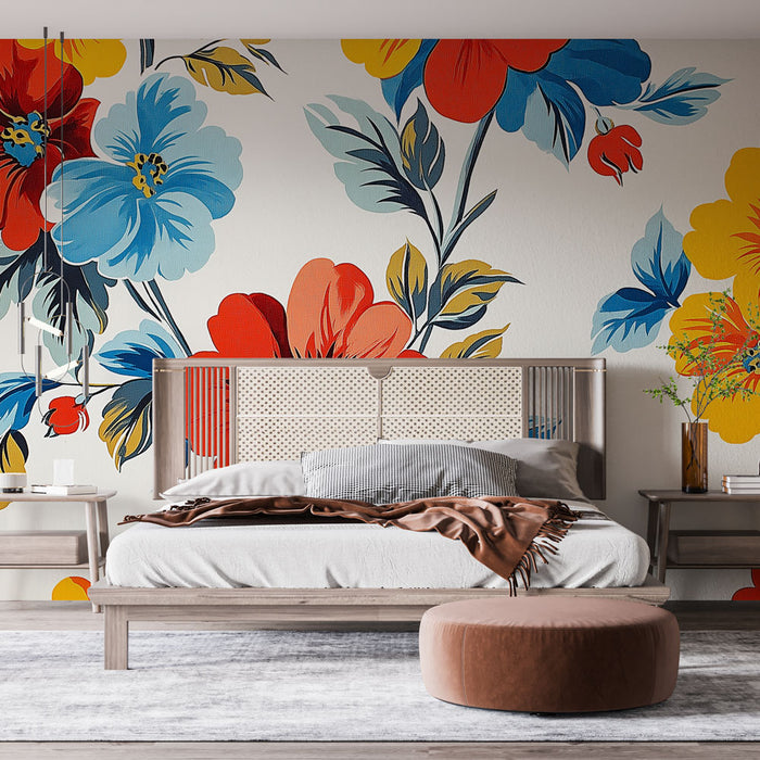 Papier peint floral | Motif coloré et vibrant pour une ambiance joyeuse