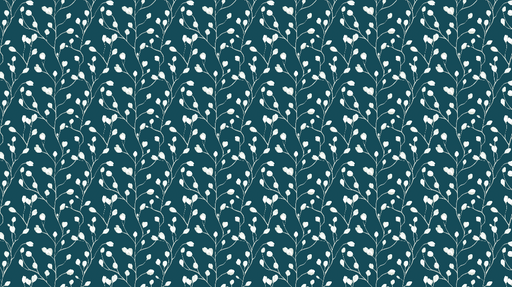 Papier peint floral Motif de branches blanches sur fond bleu profond