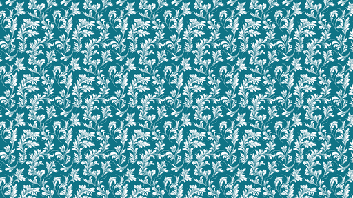 Papier peint floral Motif de feuillage blanc sur fond bleu profond