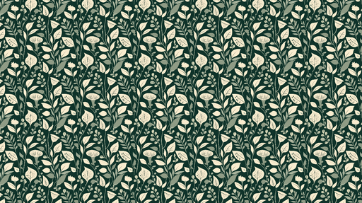 Papier peint floral Motif de feuilles et de fleurs sur fond sombre