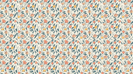 Papier peint floral Motif de fleurs aux teintes douces sur fond clair