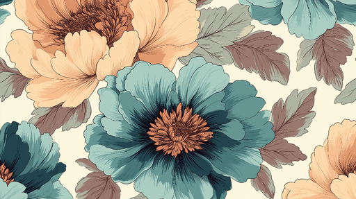 Papier peint floral Motif de fleurs aux teintes douces