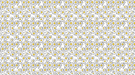 Papier peint floral Motif de fleurs blanches et jaunes sur fond blanc