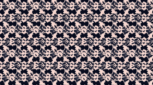 Papier peint floral Motif de fleurs blanches sur fond marine