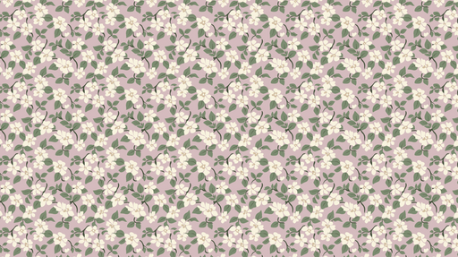 Papier peint floral Motif de fleurs blanches sur fond rose pâle