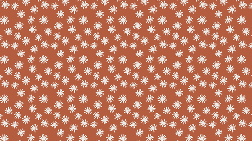 Papier peint floral Motif de fleurs blanches sur fond rouille