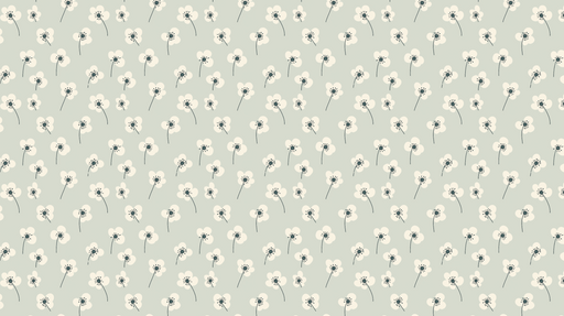 Papier peint floral Motif de fleurs blanches sur fond vert pâle