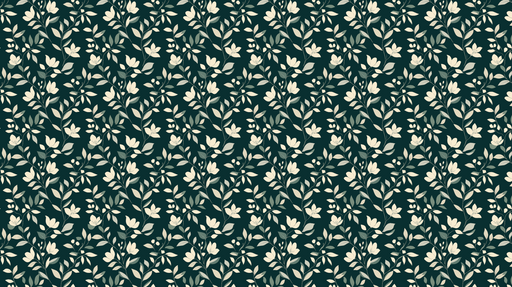 Papier peint floral Motif de fleurs blanches sur fond vert profond