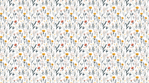 Papier peint floral Motif de fleurs colorées sur fond blanc