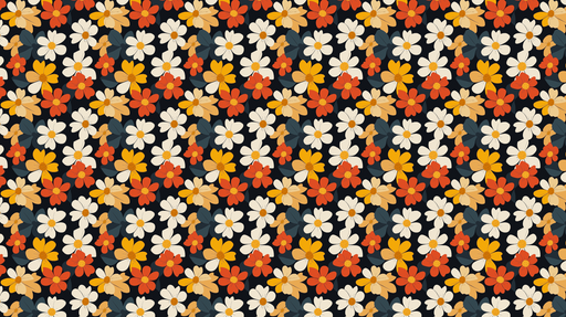 Papier peint floral Motif de fleurs colorées sur fond noir