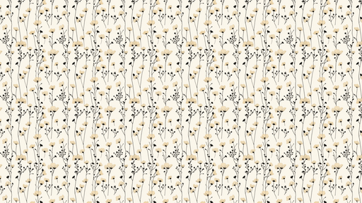 Papier peint floral Motif de fleurs délicates en noir et beige