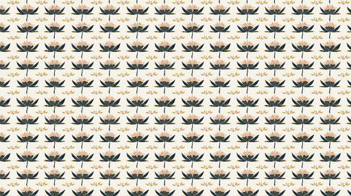 Papier peint floral Motif de fleurs délicates et feuilles sur un fond crème