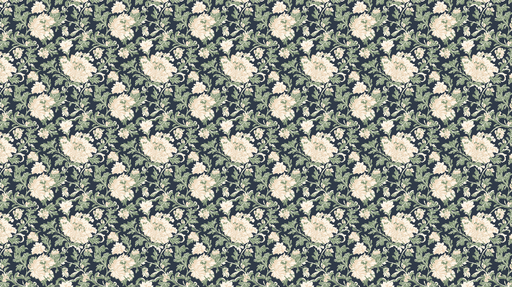 Papier peint floral Motif de fleurs délicates sur fond bleu marine