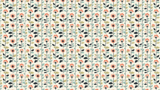 Papier peint floral Motif de fleurs délicates sur fond clair