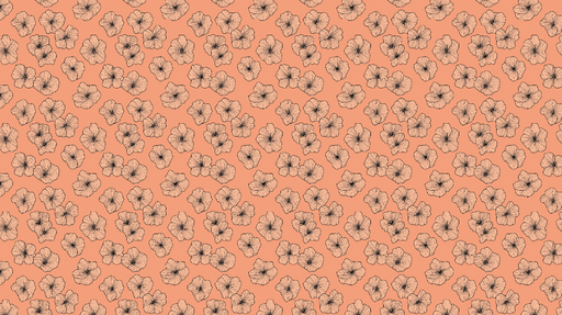 Papier peint floral Motif de fleurs délicates sur fond corail