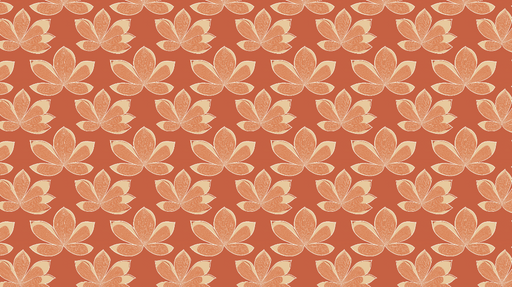 Papier peint floral Motif de fleurs délicates sur fond rouge terracotta