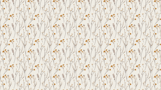 Papier peint floral Motif de fleurs dorées et blanches sur fond clair