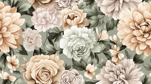 Papier peint floral Motif de fleurs douces et élégantes