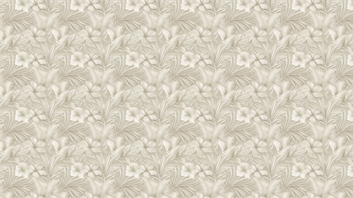 Papier peint floral Motif de fleurs et feuillages dans des tons neutres