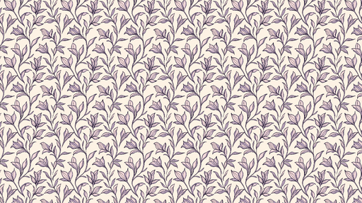 Papier peint floral Motif de fleurs et feuilles violettes sur fond clair