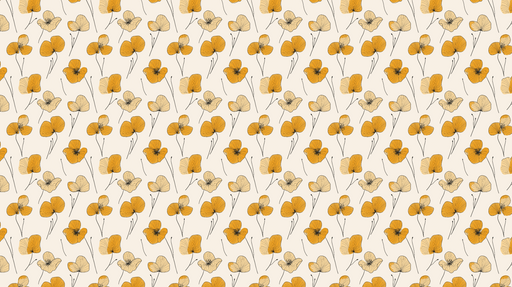 Papier peint floral Motif de fleurs jaunes et blanches sur fond crème