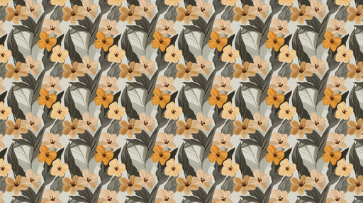 Papier peint floral Motif de fleurs jaunes et crème sur fond doux