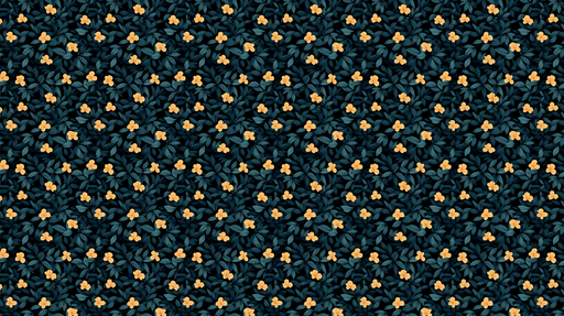 Papier peint floral Motif de fleurs jaunes sur fond sombre