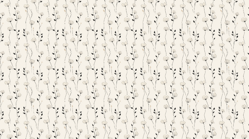 Papier peint floral Motif de fleurs monochromes et tiges élégantes