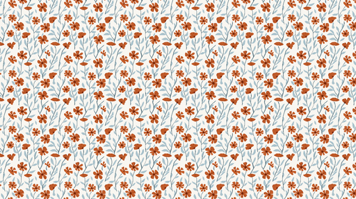 Papier peint floral Motif de fleurs rouges et feuillage