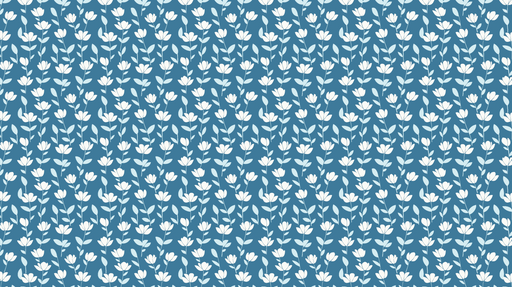 Papier peint floral Motif de petites fleurs blanches sur fond bleu