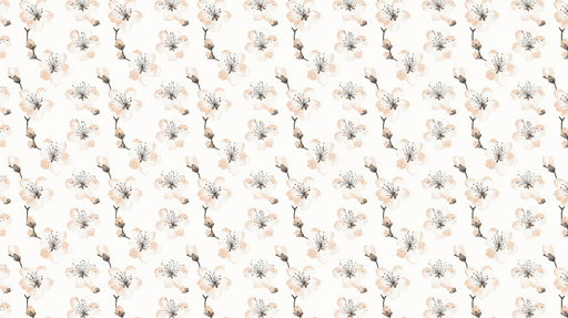 Papier peint floral Motif délicat de fleurs beige et branches élégantes