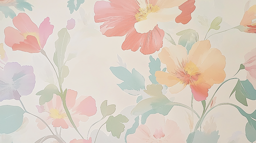 Papier peint floral Motif doux et coloré