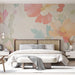 Papier peint floral doux et coloré avec motifs de fleurs pastel pour chambre moderne
