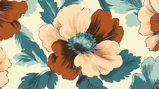 Papier peint floral Motif éclatant de fleurs stylisées