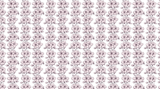 Papier peint floral Motif élégant de fleurs rose pâle sur fond blanc