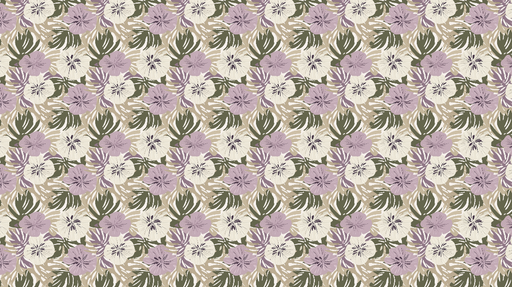 Papier peint floral Motif floral pastel avec feuillage luxuriant