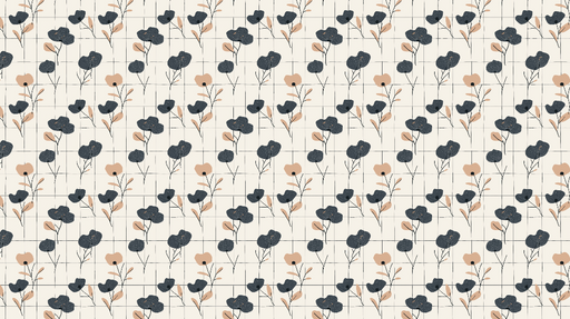 Papier peint floral Motif harmonieux de fleurs délicates sur fond neutre