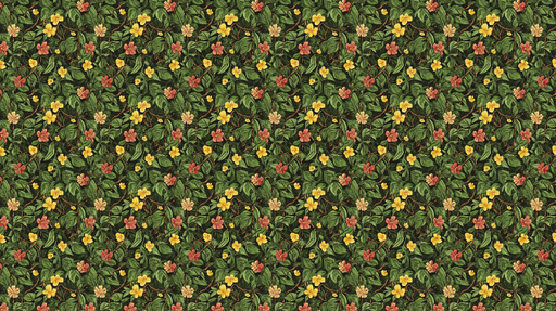 Papier peint floral Motif luxuriant de fleurs colorées sur fond vert