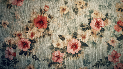Papier peint floral Motif romantique aux fleurs délicates