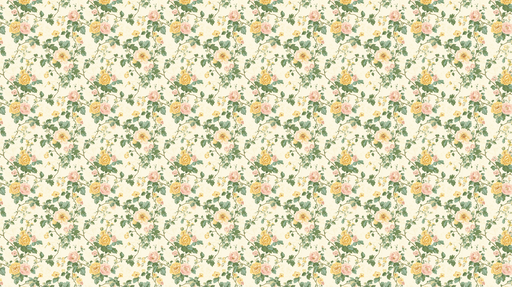 Papier peint floral Motif romantique de roses jaunes et roses sur fond clair