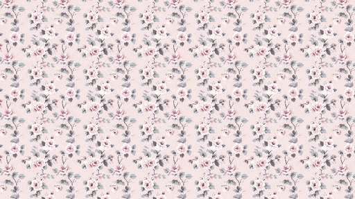 Papier peint floral Motif romantique de roses sur fond rose pâle