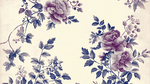 Papier peint floral Motif vintage de fleurs et feuillage