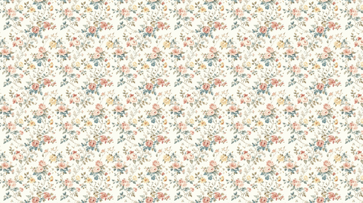 Papier peint floral Motif vintage de fleurs pastel sur fond crème